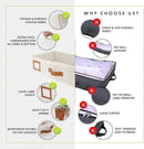 HOMELUX THEORY 2pc Under Bed Storage Containers, Bedroom Under the Bed Drawer Storage Organizer with Bins and Lids, Large Underbed Clothes Storage Box Ideal for Blanket, Fabric, & Shoes (Ivory) by CozyNest Decor