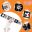 Thremhoo Black and White High Contrast Baby Toys 0-6 Months Soft Book for Brain Development, Tummy Time, Sensory, Montessori Learning Activities by TinyTreasures Baby Boutique