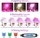 Wolezek Grow Lights for Indoor Plants, 80 LEDs 4 Heads Full Spectrum Red & Blue Plant Light with Clip, Grow Lamp with 6/12/16H Auto Timer, 3 Switch Modes for Seedlings and Succulents by GreenHaven Gardens