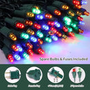 Multicolor Wide Angle LED Christmas Lights, 64.8 Ft 300 Count, Pack of 3 Strands 21.9 Ft 100 Lights UL Certified Commercial Grade Green Wire 5mm Holiday String Light by CozyNest Decor
