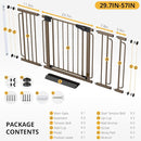 Cumbor 29.7-57" Extra Wide Baby Gate for Stairs, Mom's Choice Awards Winner-Dog Gate for Doorways, Pressure Mounted Walk Through Safety Child Gate for Kids Toddler, Tall Pet Puppy Fence Gate, Brown by TinyTreasures Baby Boutique