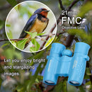 Binoculars for Kids 8x21, Gift for 3-12 Years Boys & Girls, Compact Kids Binoculars High-Resolution Shockproof Mini Binoculars for Bird Watching, Hiking, Camping, Travel Blue 301 by TinyTreasures Baby Boutique