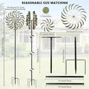 Viveta Large Outdoor Wind Spinner,21 * 85 inches Metal Wind Sculpture with 4 Sturdy Stakes,Green Double Wind Spinners,Decorative Windmill for Yard and Garden by CozyNest Decor