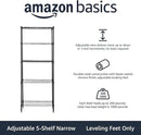 Amazon Basics 5-Shelf Multipurpose Adjustable Sturdy Steel Storage Shelving Unit, Easy Assembly, 13.4" D x 23.2"W x 60"H, Black by CozyNest Decor