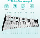 32 Note Glockenspiel Xylophone Percussion Kit with Height Adjustable Stand, Drumsticks and Carry Bag by TinyTreasures Baby Boutique