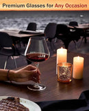 JBHO Set of 4-21 Ounce Hand Blown Italian Style Crystal Burgundy Wine Glasses - Lead-Free Premium Crystal Clear Glass - Gift-Box for any Occasion by CozyNest Decor