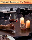 JBHO Hand Blown Italian Style Crystal Burgundy Wine Glasses - Lead-Free Premium Crystal Clear Glass - Set of 2-21 Ounce - Gift-Box for any Occasion by CozyNest Decor