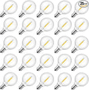 Brightown G40 Replacement LED Light Bulbs, 25 Pack Clear Globe Bulb fits E12 C7 Candelabra Screw Base Sockets, 1.5 Inch Dimmable Edison Light Bulbs for Indoor Outdoor Patio Decor, Warm White by GreenHaven Gardens