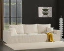 Boneless Cloud Couch Sofa for Living Room, 112" 3 Seater Beige Modern Lounge Sleeper Couch, No Assemble, Cordury Compression Upholstered Couches by CozyNest Decor