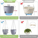 Self Watering Hanging Planters 10 inch, 2 Pack Hanging Flower Pots for Indoor Outdoor Plants, Hanging Baskets with Drainage Holes & 2 Kinds of Plant Hangers for Garden Decor, Speckled Grey by GreenHaven Gardens