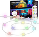 100ft Permanent Outdoor Lights for House, IP67 Waterproof RGB+IC LED Eaves Lights, 54 Scene Modes Outdoor Lighting for Christmas Garden Party Holiday Decorations, with App/Remote Control by GreenHaven Gardens