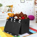 popoly Large Toy Box Chest Storage with Flip-Top Lid, Collapsible Kids Storage Boxes Container Bins for Toys, Playroom Organizers, 25"x13" x16" (Linen Black) by TinyTreasures Baby Boutique