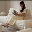 Luxury Sofa Couch Chair, Lazy Floor Seating, Fireside Bean Bag Chair, Ergonomic Tatami Sofa Lounger for Living Room, Bedroom, Office, Loveseat, White by CozyNest Decor