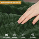 HYJT-H&K Modular Sectional Sofa Cloud Secttional Couch, 132" Comfy U Shaped Couches for Living Room, Deep Seat Memory Foam Fluffy Plush Corduroy Boneless Couch Sectionals with Chaise, Green by CozyNest Decor