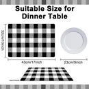 Black and White Plastic Placemats Set of 6 Check Plaid Table Mats Black Buffalo Plaid Place Mats Wipe Clean Washable Table Placemats for Indoor Outdoor Heat Resistant Kitchen Dining Table by CozyNest Decor