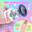 Mini Karaoke Machine for Kids Girls: Unicorn Portable Bluetooth Speakers with 2 Wireless Mic Birthday Gifts for 5 6 7 8 9 10 11 Years Teens Toys for Girls Age 4-6 7 8 9 Years Old Girl Gifts Pink by TinyTreasures Baby Boutique