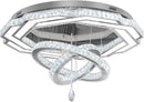 Flashing God Large Crystal Chandelier Dia 48" Silver Chandelier Flush Mount Ceiling Light for Bedroom Living Room Dining Room Hallway Dimmable 3 Rings LED Celing Lighting Fixtures by CozyNest Decor