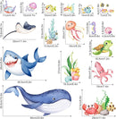 Supzone Under The Sea Wall Decals Ocean Whale Shark Turtle Seaweed Wall Stickers for Kids Toddlers Bedroom Living Room Baby Nursery Wall Decor by TinyTreasures Baby Boutique