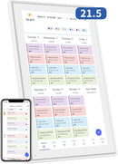 21.5 Inch Digital Calendar, Electronic Chore Chart, Smart Weekly and Monthly Planner 1920 * 1080P IPS Touchscreen Wall and Desk Calendar for Family Schedules, White by TinyTreasures Baby Boutique