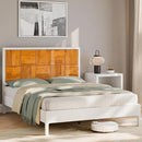 Bme Madia Bed Frame, Mid Century Queen Bed Frame and Headboard with Unique & Trendy Fluted Pattern, 800lbs Capacity Platform Bed Frame, Solid Acacia Wood Slat Support, Easy Assembly White Bed Frame by CozyNest Decor