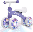 Baby Balance Bike Toys for 12-36 Months Kids Toy Boy and Girls Gifts Toddler Best First Birthday Gift Children Walker No Pedal Infant 4 Wheels Bicycle (Colorful, Purple-Light) by TinyTreasures Baby Boutique