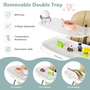 BABY JOY High Chair for Babies & Toddlers, Foldable High Chair w/Adjustable Height/Backrest/Footrest, Double Removable Tray, Book Holder & Storage Bag, Highchair for 6-36 Months Girls Boys (Beige) by TinyTreasures Baby Boutique