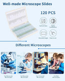 120-Pcs Microscope Slides with Specimens,Pre-Made Glass Slides with Specimens,Educational Microscope Slides and Covers for Young Scientists,Perfect for Biology Class and Experiments by TinyTreasures Baby Boutique