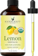 Handcraft Blends Organic Lemon Essential Oil – 1 Fl Oz – 100% Pure and Natural – Premium Grade Essential Oil for Diffuser and Aromatherapy by CozyNest Decor