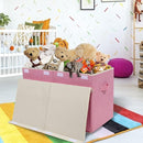 popoly Large Toy Box Chest Storage with Flip-Top Lid, Collapsible Kids Toy Storage Bin Boxes Container for Boys, Girls, Nursery, Playroom, 25"x13" x16" (Linen Pink) by TinyTreasures Baby Boutique