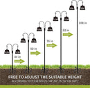XDW-GIFTS Double Shepherds Hooks for Outdoor, 2-Pack Heavy Duty Garden Pole for Hanging Bird Feeder, Plant Baskets, Solar Light Lanterns, Garden Plant Hanger Stands with 5 Base Prongs by GreenHaven Gardens