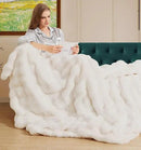 Light Beige Cozy Faux Fur Throw Blanket for Living Room Bedroom 50x60 Thick Ultra Soft Aesthetic Fuzzy Throw Blanket Fluffy Furry Bed Comforter Home Decor 860 GSM by CozyNest Decor