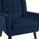 UIXE Velvet Accent Chairs Set of 2, Modern Arm Chair Mid-Century Living Room Armchair, Comfy Upholstered Button Tufted Reading Seat Bedroom Side Sitting, Royal Blue by CozyNest Decor
