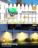 4 Pack Solar Lights Outdoor Motion Sensor, Waterproof Fence Lights 3 Lighting Mode, Warm White LED Outside Light Wireless for Fence Wall Yard Steps Stairs Garden -Stainless Steel by GreenHaven Gardens