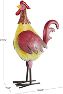 Deco 79 Metal Rooster Decorative Garden Sculpture Textured Garden Statue with Red Accents, Outdoor Sculpture 7" x 17" x 28", Black by GreenHaven Gardens