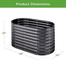 Best Choice Products 4x2x2ft Outdoor Metal Raised Garden Bed, Oval Deep Root Planter Box for Vegetables, Flowers, Herbs, and Succulents w/ 101 Gallon Capacity, Rubber Edge Guard - Charcoal by GreenHaven Gardens