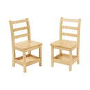 ECR4Kids Three Rung Ladderback Chair with Storage, 14in Seat Height, Classroom Seating, Honey, 2-Pack by CozyNest Decor