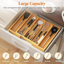 Lifewit Utensil Organizer for Kitchen Drawer, Expandable Cooking Utensil Tray, Bamboo Cutlery Silverware Flatware Holder, Adjustable Spatula Tools and Gadgets Storage Divider, Large, Natural by CozyNest Decor