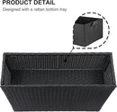 SUNNYPARK Tall Rectangular Planter with Removable Liner, All-Weather PE Rattan Large Modern Planters Indoor Outdoor Flower Plant Pots Garden Box Patio Yard Front Porch Deck by CozyNest Decor