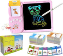 Rylai Toddler Toys Talking Flash Cards, Kindergarten Learning Resources 510 Sight Words with Drawing Tablet for Speaking Doodling, Sensory Toys for Kids with Autism, Boys Girls 2 3 4 5 6, Pink by TinyTreasures Baby Boutique