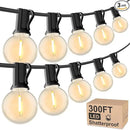 RTTY Outdoor String Lights 300 FT Globe LED Patio Lights with G40 Plastic Bulbs,Waterproof Shatterproof Dimmable Connectable Hanging for Backyard Porch Balcony Party Cafe Deck Decor by GreenHaven Gardens