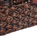 Rectangular Wicker Storage Basket, Dark Water Hyacinth Basket With Inside Handles Shelves Kitchen Office Desk (Large) by GreenHaven Gardens