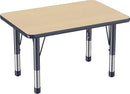 Factory Direct Partners FDP Rectangle Activity School and Classroom Kids Table (24 x 36 inch), Chunky Toddler Leg, Adjustable Height 15-24 inches - Maple Top and Navy Edge by CozyNest Decor