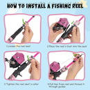 Kids Fishing Pole Set, Telescopic Fishing Rod Reel Combo Kids Starter Kit with Lures Tackle Box, Foldable Stool and Portable Bag for Boys Girls Younth by TinyTreasures Baby Boutique