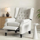 Softa Recliner Chair for Adults, Mid Century Wingback Pushback Accent Chair with Rivet Decoration, Tufted Upholstered Single Sofa Armchair for Living Room, Bedroom, Study (Fabric, Cream) by CozyNest Decor