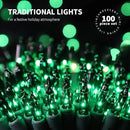 100LIGHTS Green Extra-Bright with End Connectors Christmas Decorative Lights 5.98m UL Certified Mini String Light Set Waterproof for Home Garden Holiday Christmas Tree Party Patio Wedding by CozyNest Decor