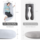 MOON PARK Pregnancy Pillows for Sleeping - U Shaped Full Body Maternity Pillow with Removable Cover - Support for Back, Legs, Belly, HIPS - 57 Inch Pregnancy Pillow for Women - Light Grey by TinyTreasures Baby Boutique