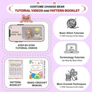 LoopMap Crochet Kit for Beginners - DIY Amigurumi Bear with Removable Dress & Accessories - Step-by-Step Video Tutorials, Extra Yarn, Crochet Tools, Handmade Gift for Kids & Adults (Bear K02, Purple) by TinyTreasures Baby Boutique