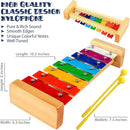 MINIARTIS Xylophone for Kids and Toddlers | 8 Notes Colorful Wooden Xylophone with Mallets and 15 Music Songbook | Kids Musical Instrument Educational Montessori Toys by TinyTreasures Baby Boutique