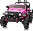 2 Seater Ride on Car Truck, 12V Kids Electric Ride on Toy for Big Kids Age 3-8 w/Remote Control- Hot Pink by TinyTreasures Baby Boutique