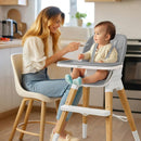 8 in 1 Highchair, Convertible Wooden Baby High Chair with Tray, Adjustable High Chair for Babies and Toddlers, Easy to Clean, Grow with Family|Booster|Learning Table|High Stool by TinyTreasures Baby Boutique